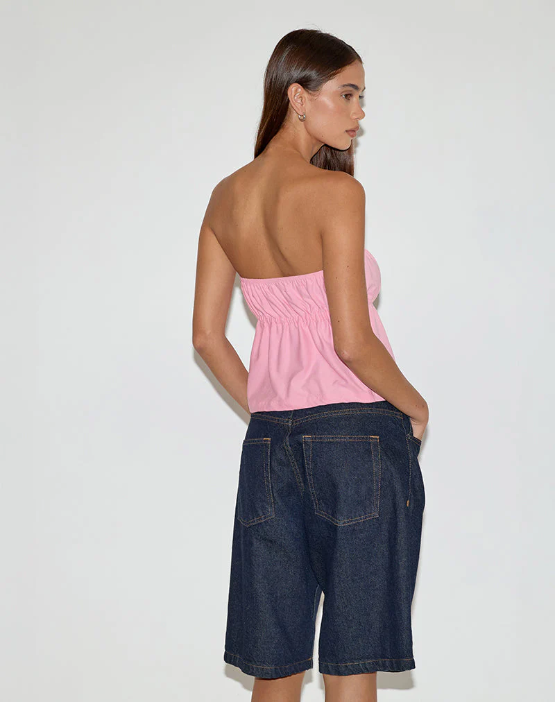 Ender Krawatten-Bandeau-Top aus Rayon Ballet Pink - Image 4