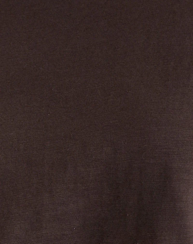 Enid Layered T-Shirt in Schokoladenbraun und Hellblau - Image 6