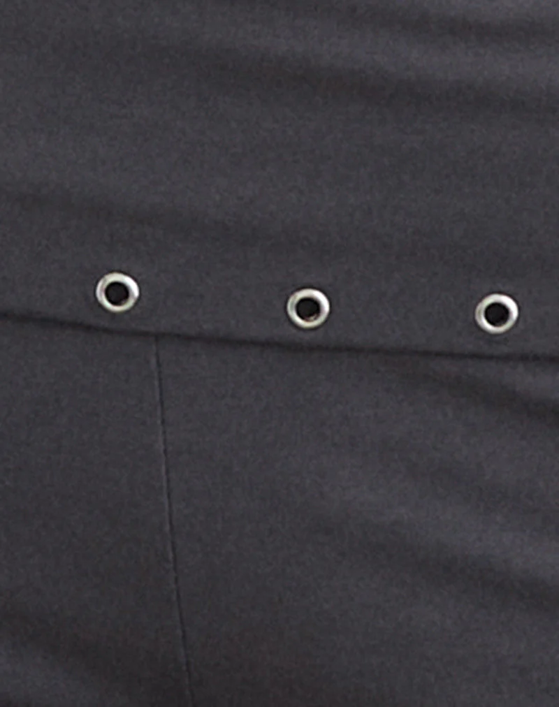 Enmu Capri-Hose aus Jersey in Anthrazit mit Ösen - Image 5