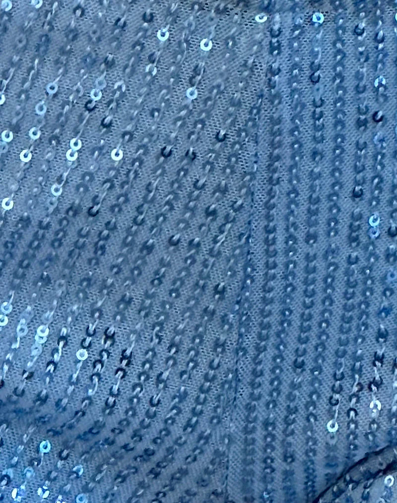 Erna Micro Short in Hellblau Mini Pailletten - Image 5