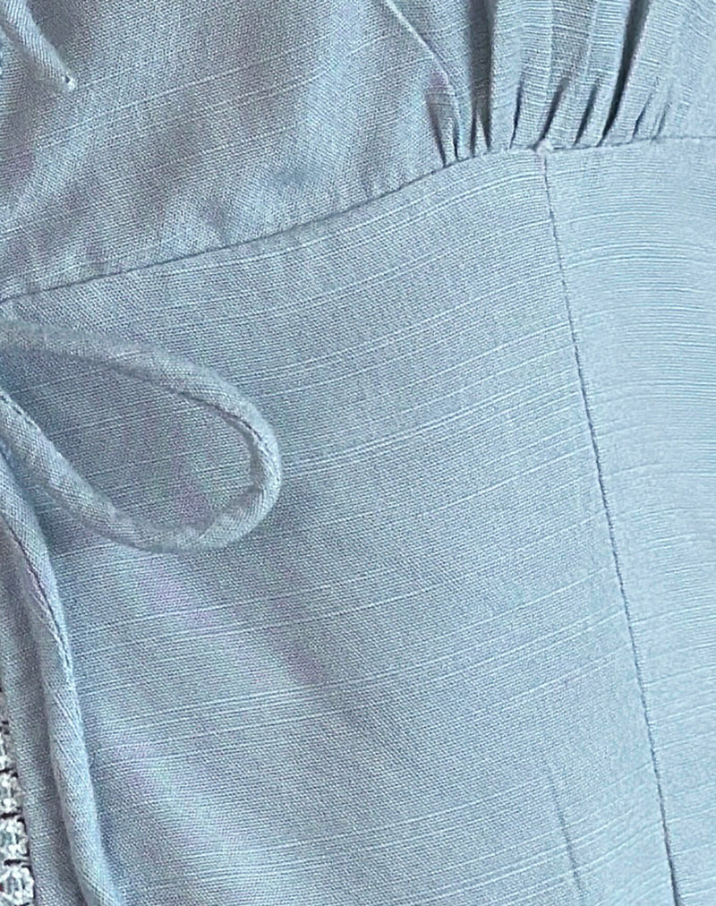 Esau Krawatten-Top in Private Slub Nantucket Blau - Image 6