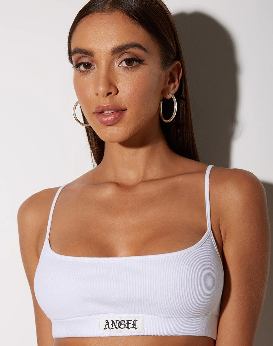 Esme Bralet in Weiß mit 'Engel'-Stickerei - Image 5