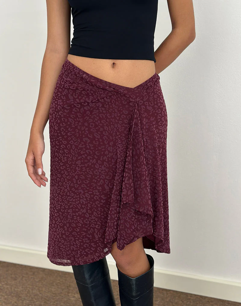 Esmeray Midirock aus beflocktem Leopard Pflaume