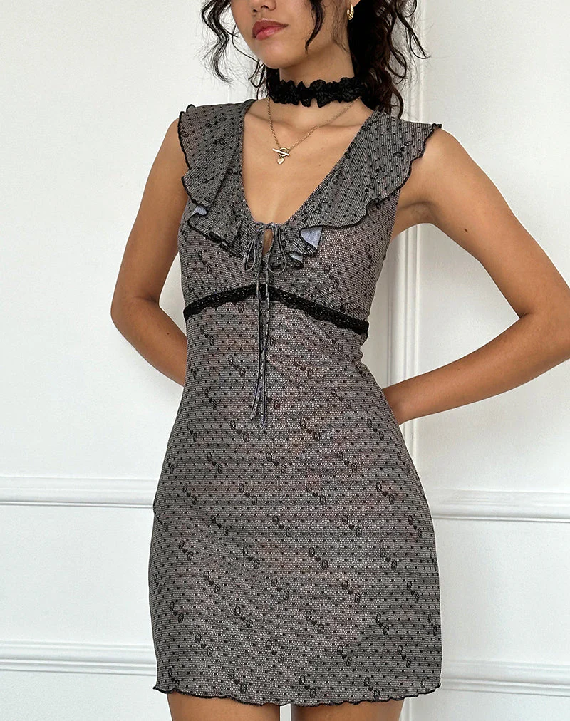 Esther Mesh-Minikleid mit Queen of Heart-Print - Image 4