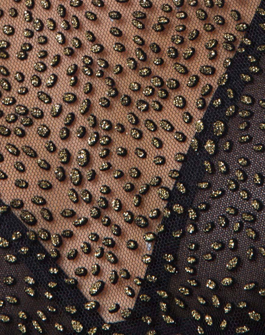 Ether Langarm-Top aus Glitzernetz Animal Black - Image 5