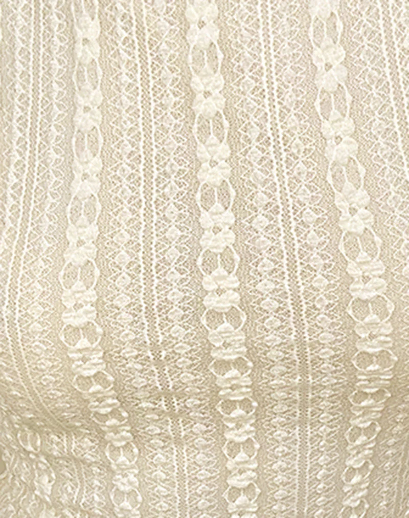 Etta Double Layered Lace Vest Top in Creme - Image 7