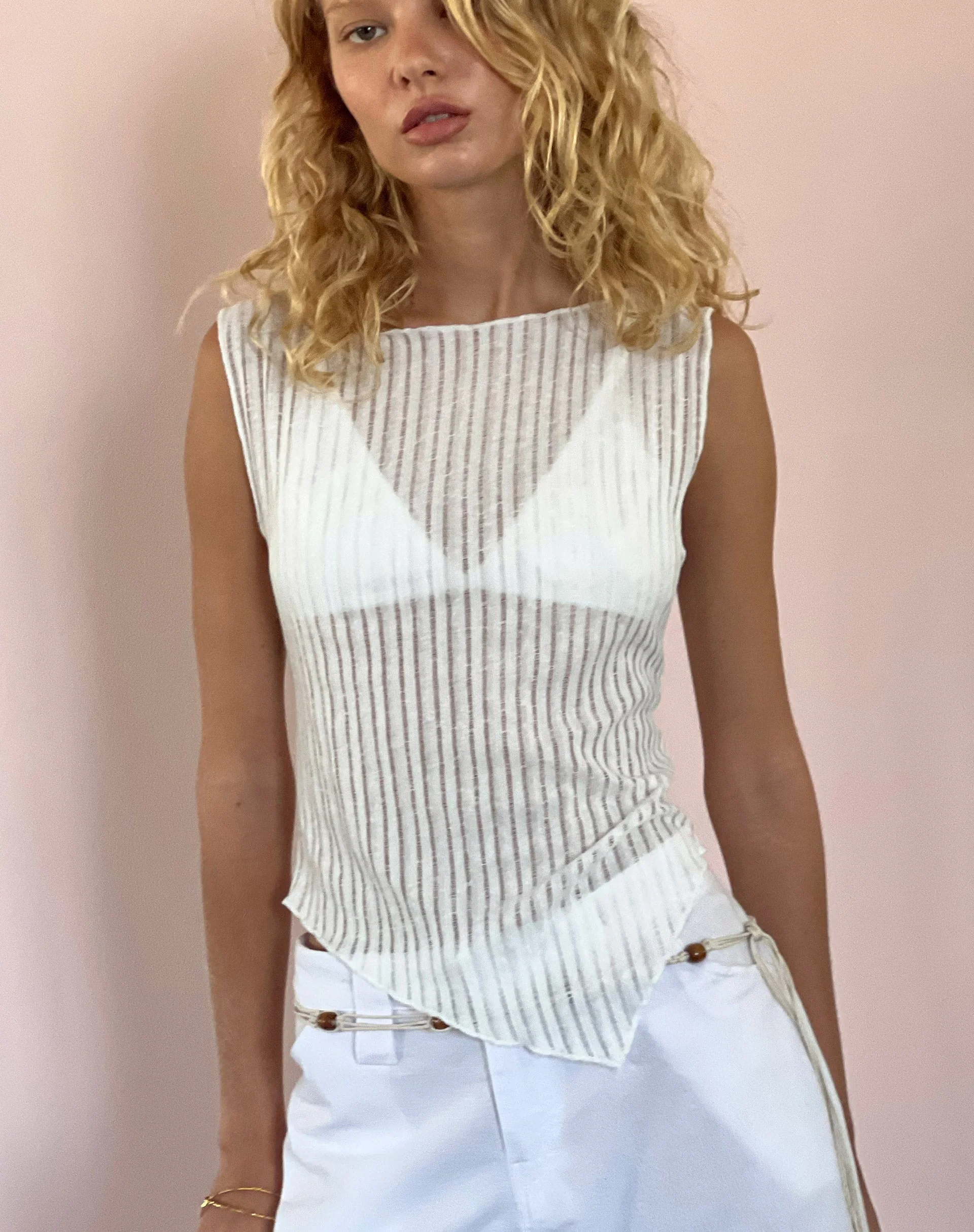 Etta Strickweste Top In Elfenbein - Image 5
