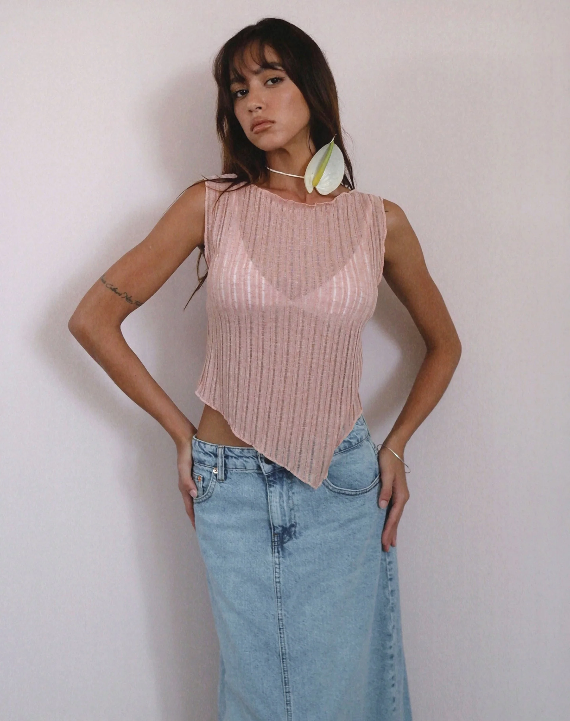 Etta gestrickt Weste Top In Rosa