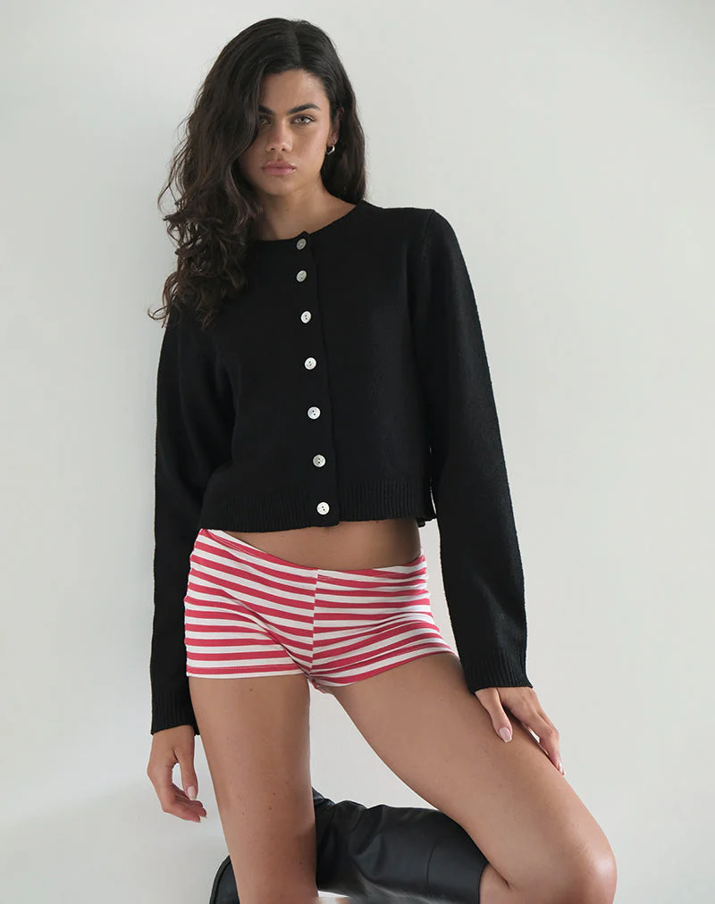 Eunia Micro Shorts in Rot und Weiß gestreift - Image 3