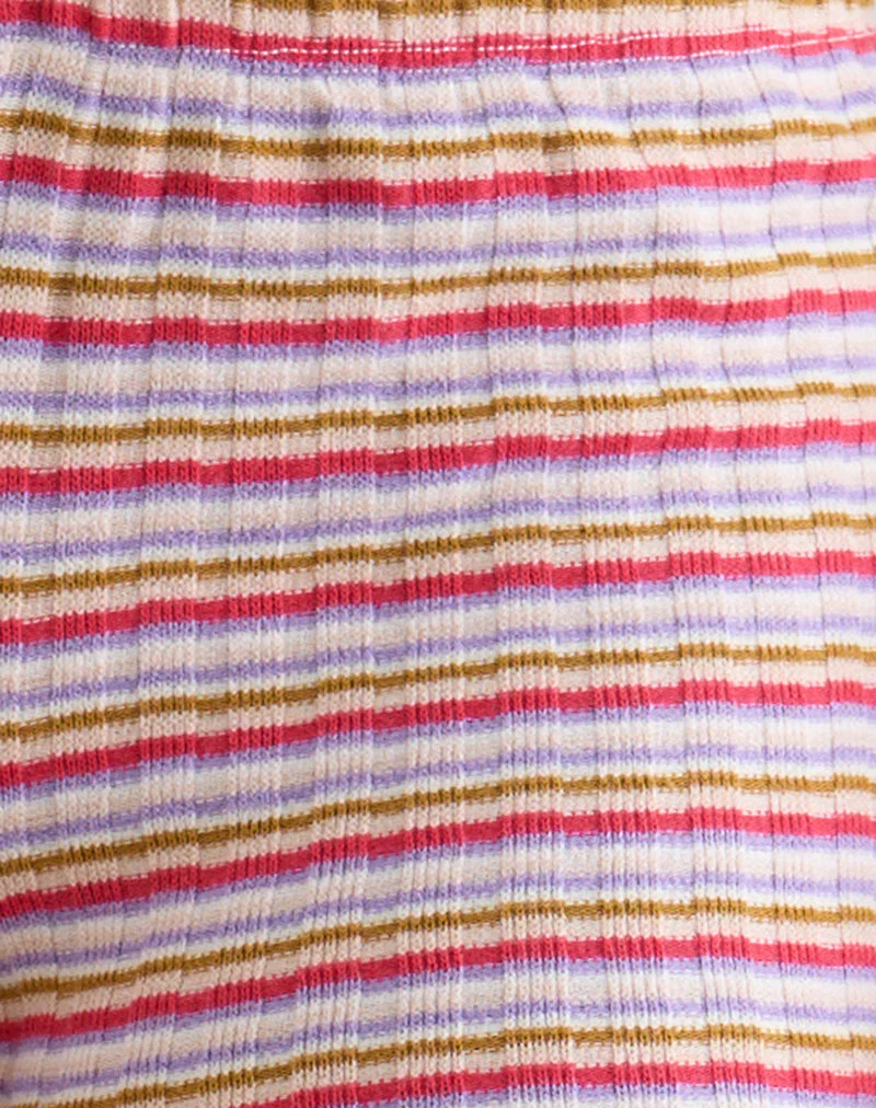 Eunia Shorts in gestreifter Rippe Rosa und Flieder - Image 6
