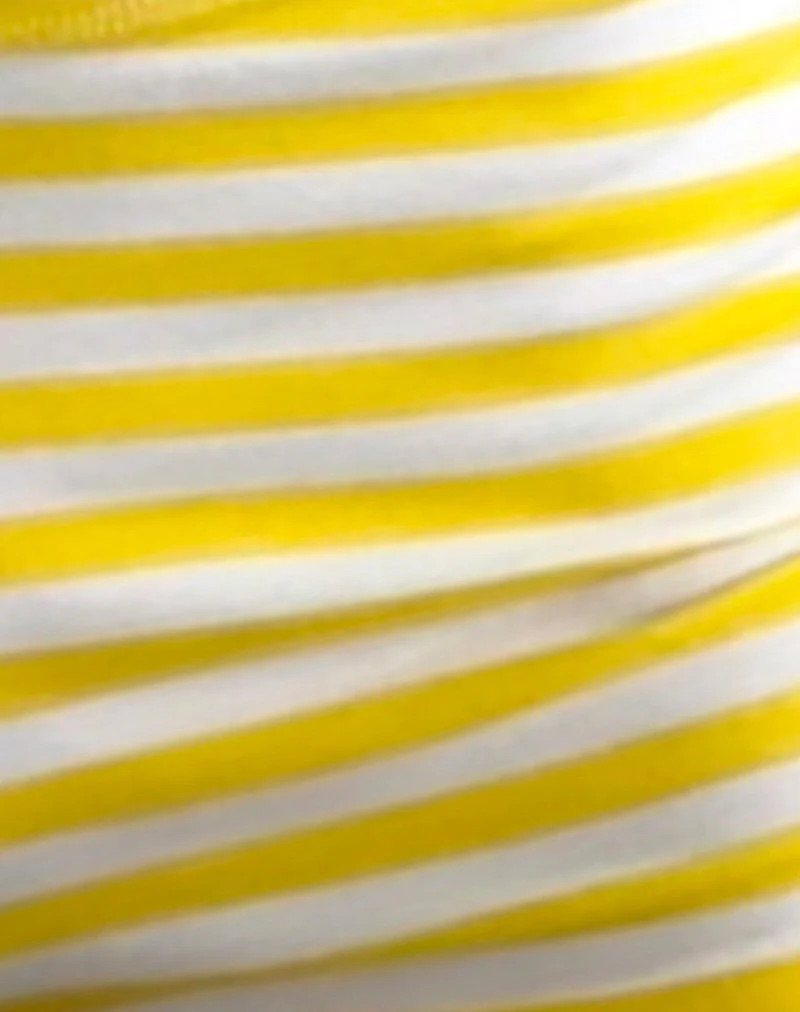 Eunia Micro Short in Yellow and White Stripe - Image 6