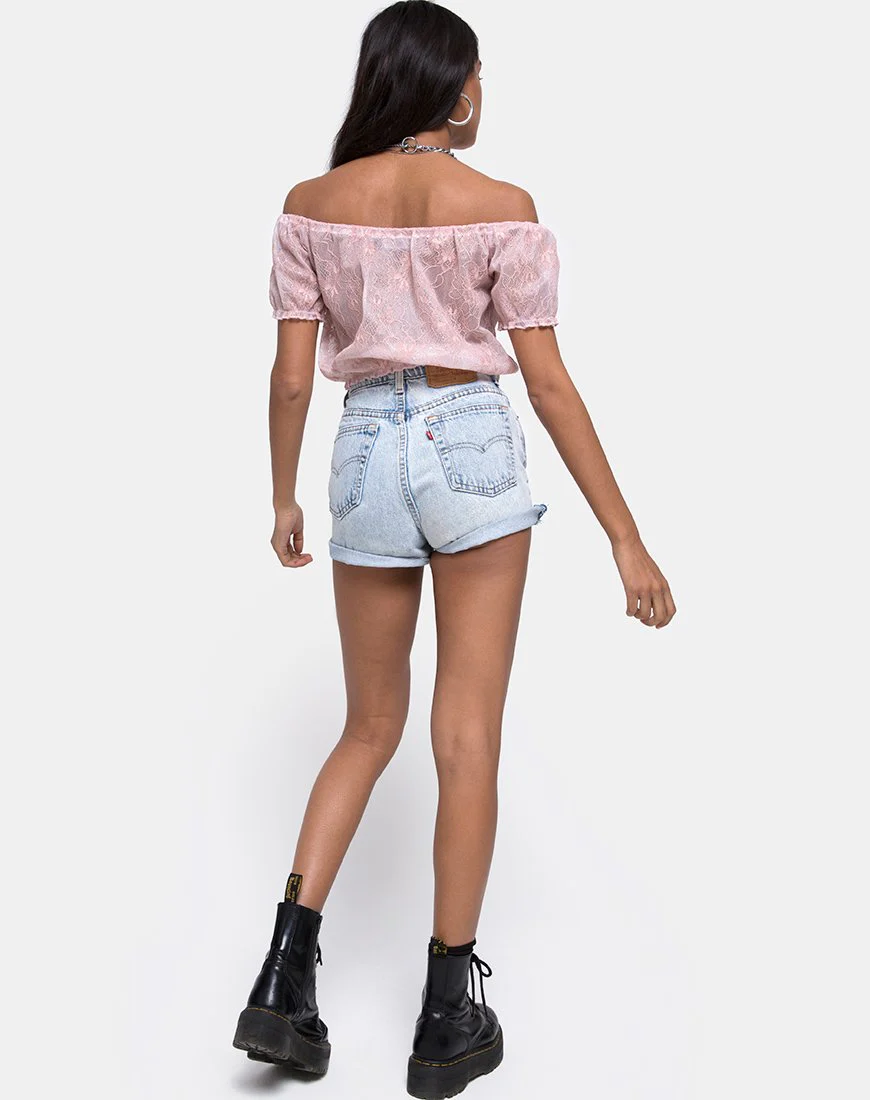 Eva Crop Top aus rosa Spitze - Image 4