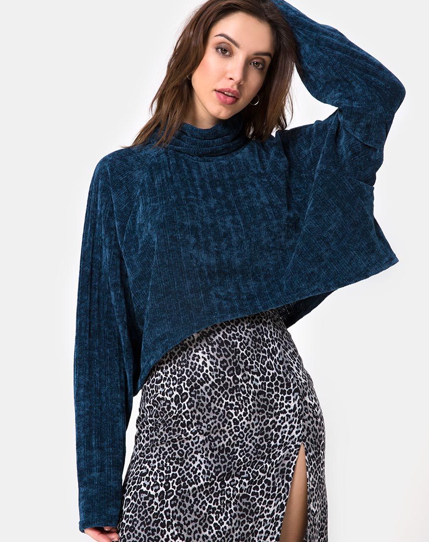 Evie Sweatshirt aus Chenille in Blau