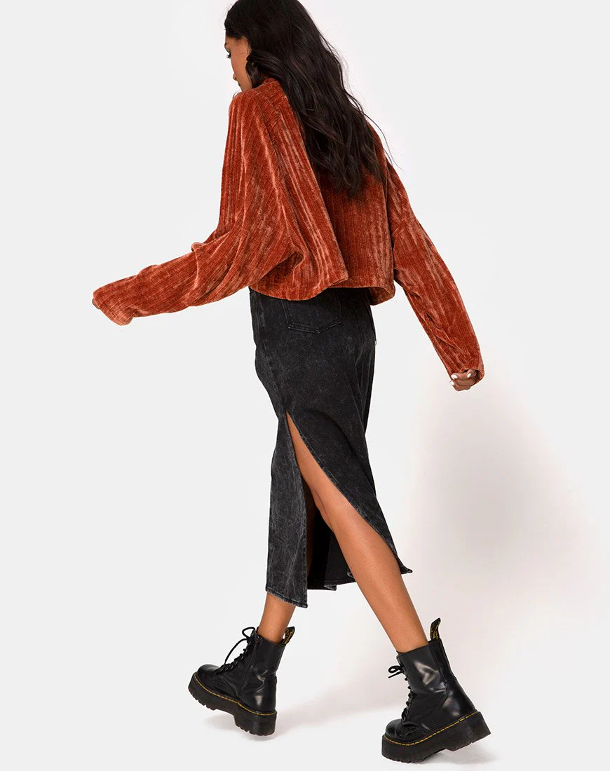 Evie Cropped Pullover aus rostfarbener Chenille - Image 4