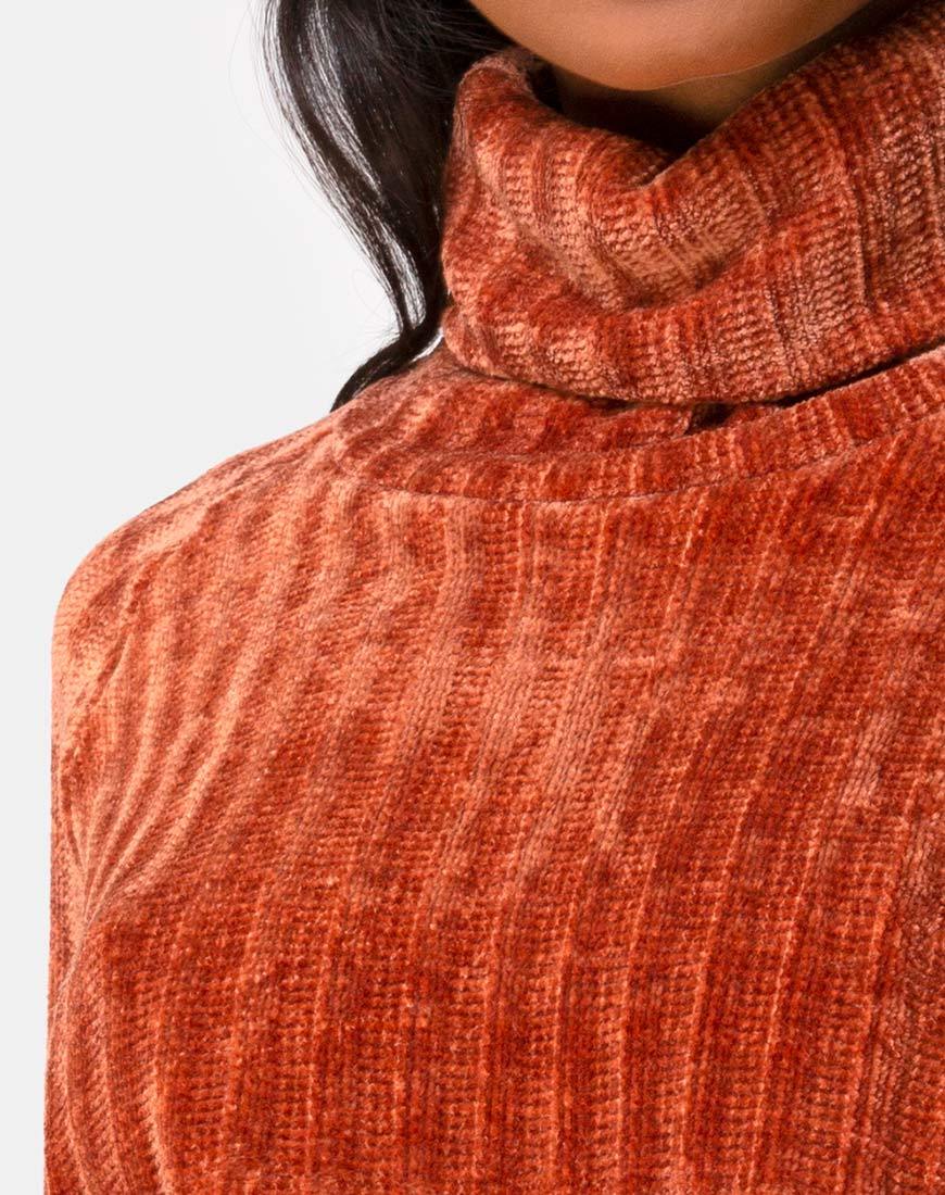 Evie Cropped Pullover aus rostfarbener Chenille - Image 5