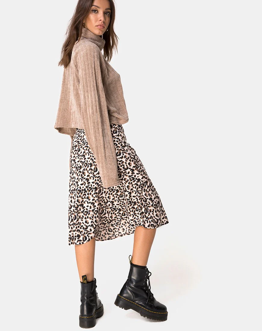 Evie Beschnittenes Sweatshirt aus Chenille Tan - Image 2