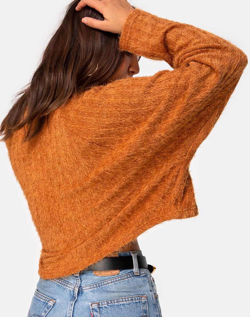 Evie Cropped Sweatshirt aus rostfarbenem Strick - Image 2