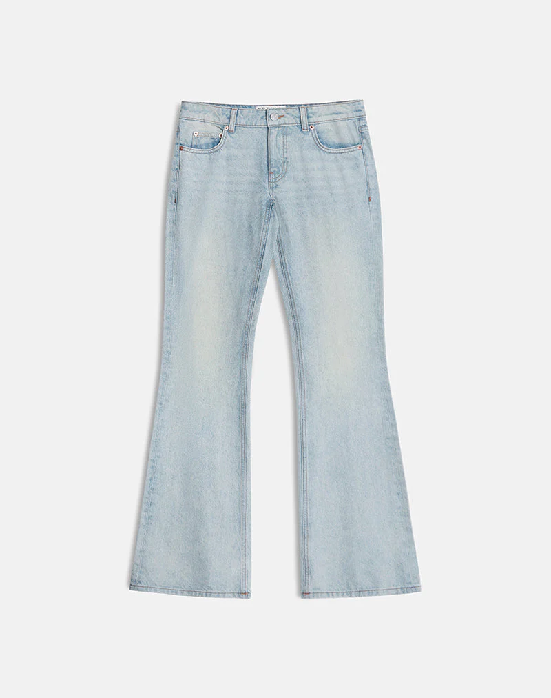 Extra flache Schlaghose in Breeze Blue Wash - Image 5