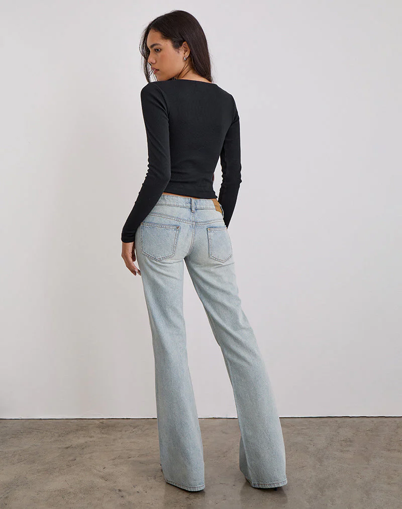 Extra flache Schlaghose in Breeze Blue Wash - Image 6