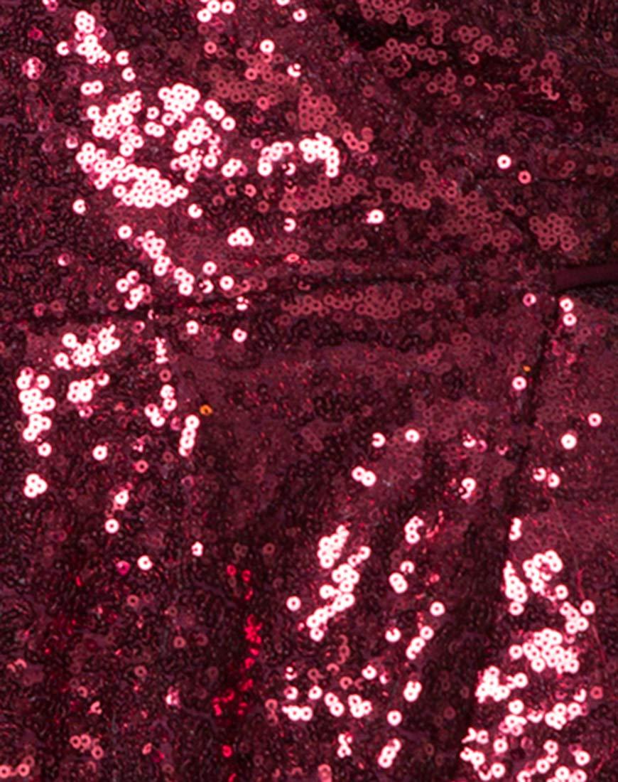 Fabia Wickelkleid aus Mini-Pailletten in Burgund - Image 5