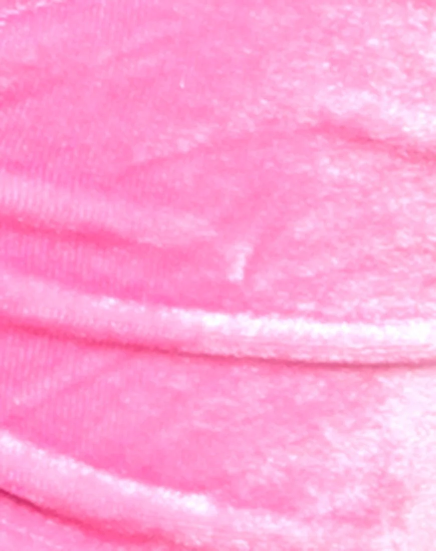 Fadel Bikiniunterteil aus Samt in Candy Pink - Image 5
