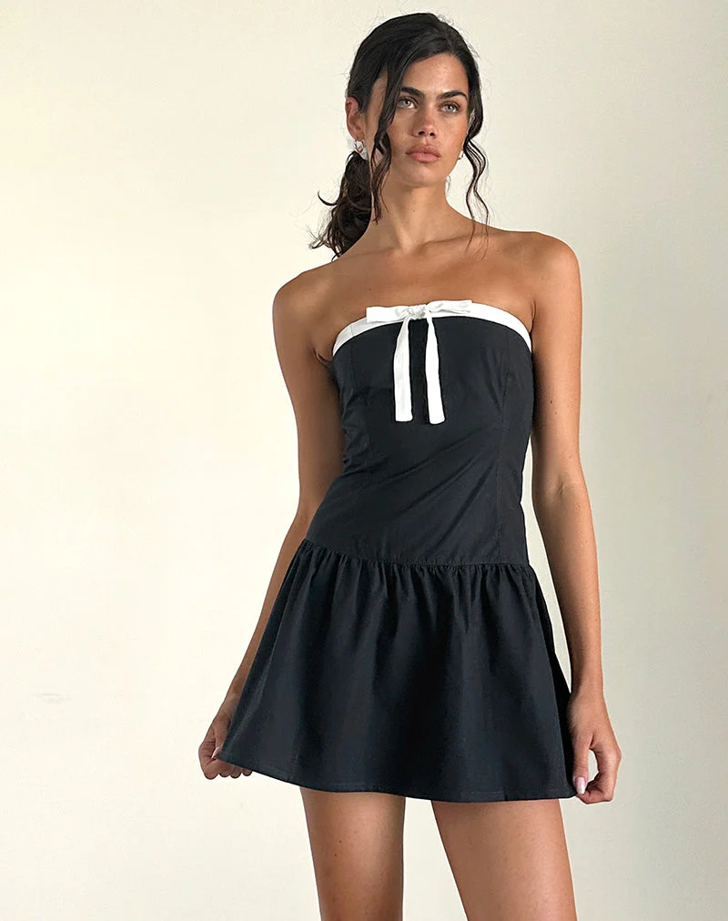 Faelas Minikleid aus Steppschuh mit weißen Schleifen - Image 2