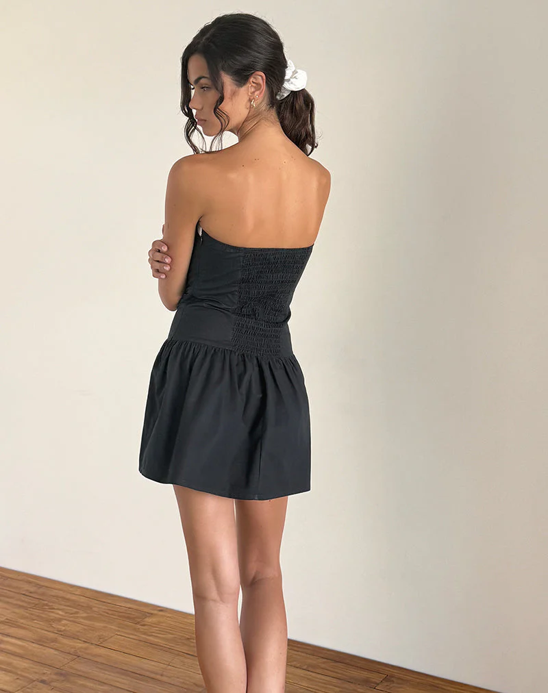 Faelas Minikleid aus Steppschuh mit weißen Schleifen - Image 3