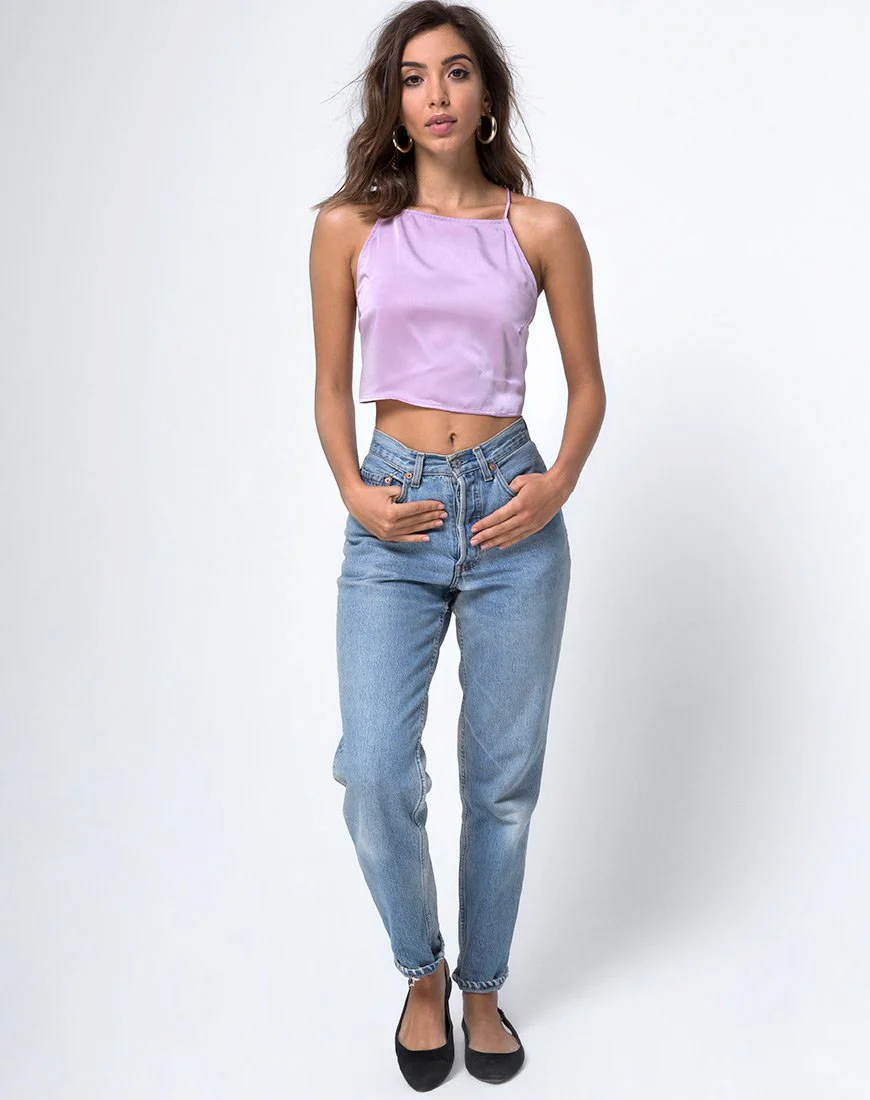 Faires Cami-Top aus fliederfarbenem Satin - Image 3