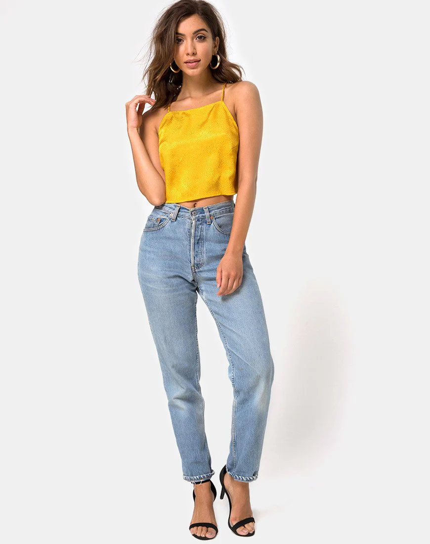 Faires Cami-Top aus Satin Senf - Image 3