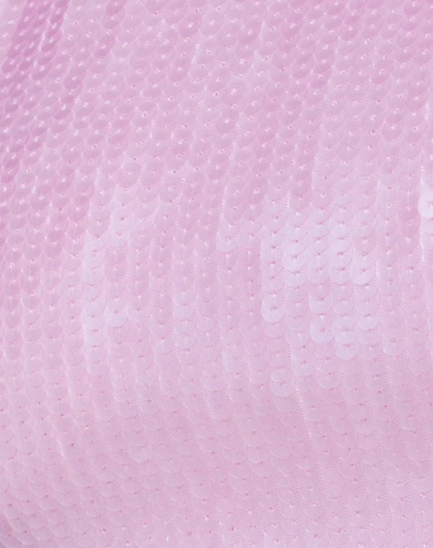 Faith Crop Top in Pink Tint Pailletten - Image 5