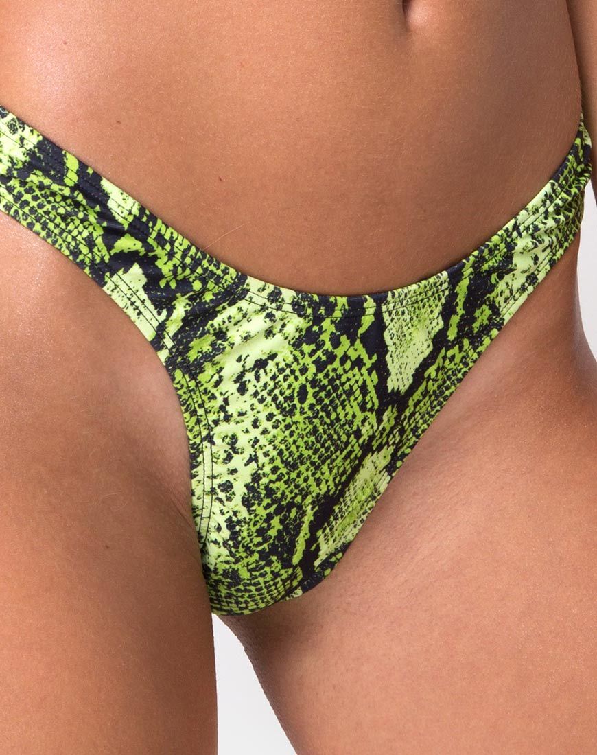 Farida Bikini-Unterteil in Slime Lime Snake - Image 5