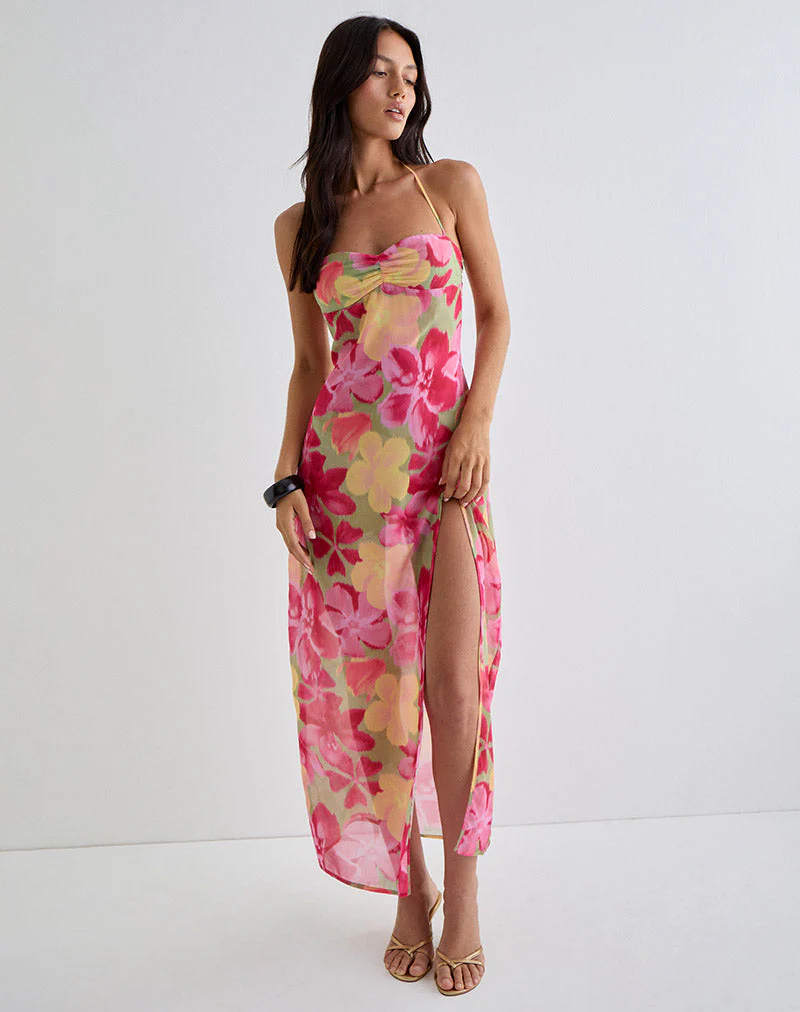 Fasha Maxikleid in Bold Multi Colour Floral - Image 5