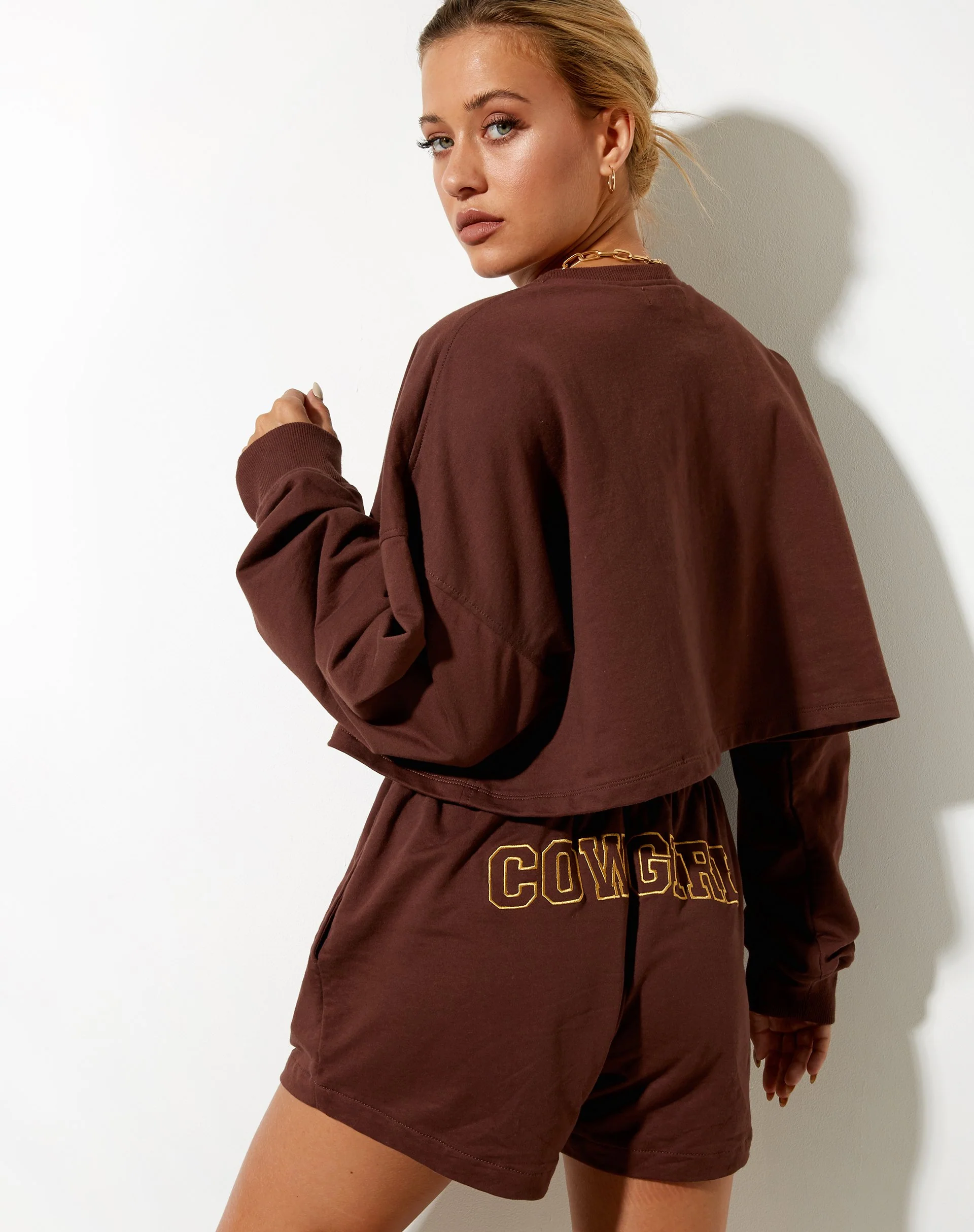 Fawly Crop Top in tiefem Mahagoni Cowgirl Embro - Image 2