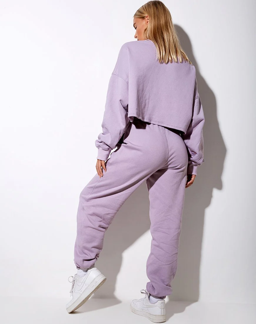Fawly Crop Top in Violett 'Angel' Stickerei in Weiß - Image 6
