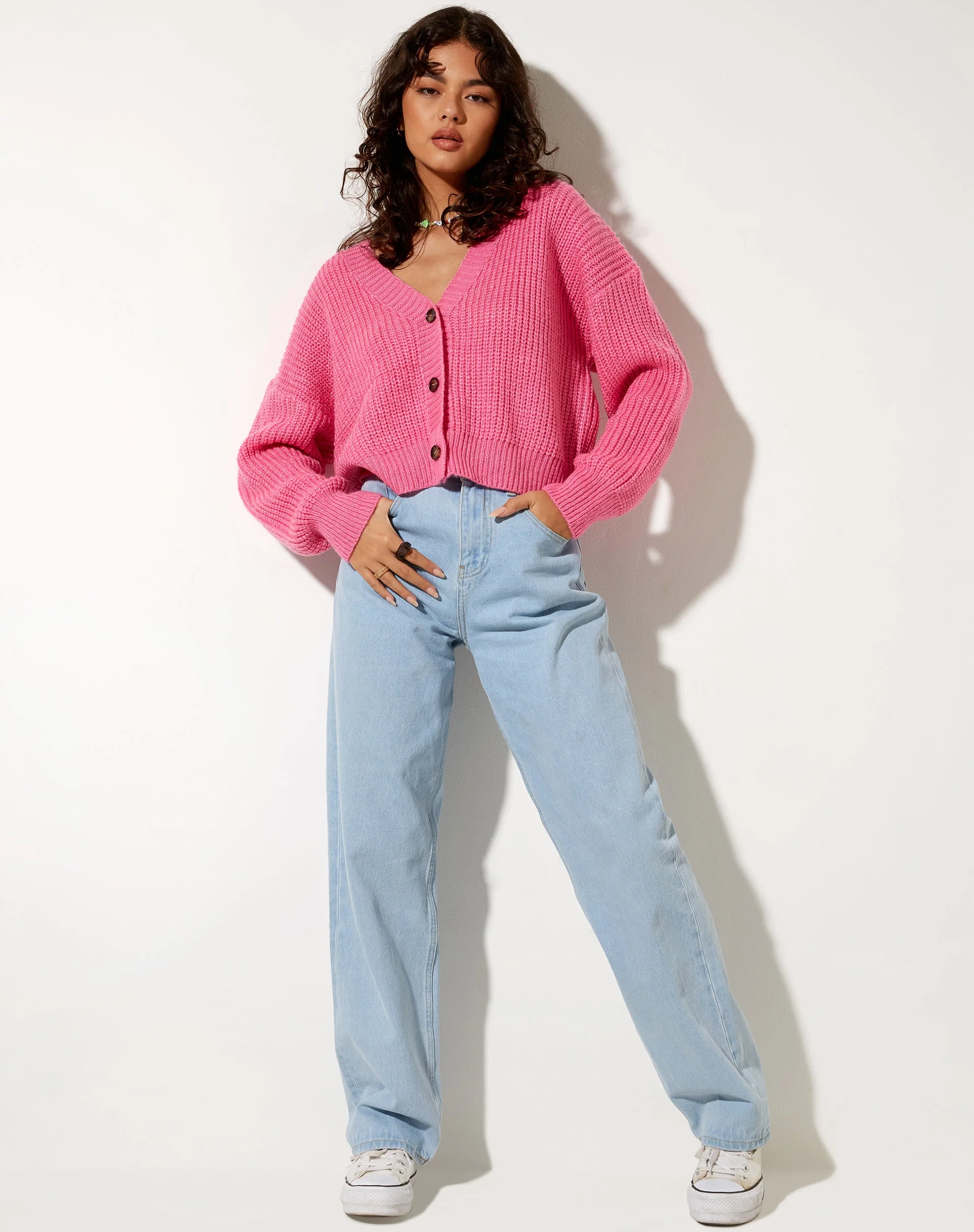 Faya Strickjacke in Bubblegum Pink - Image 4