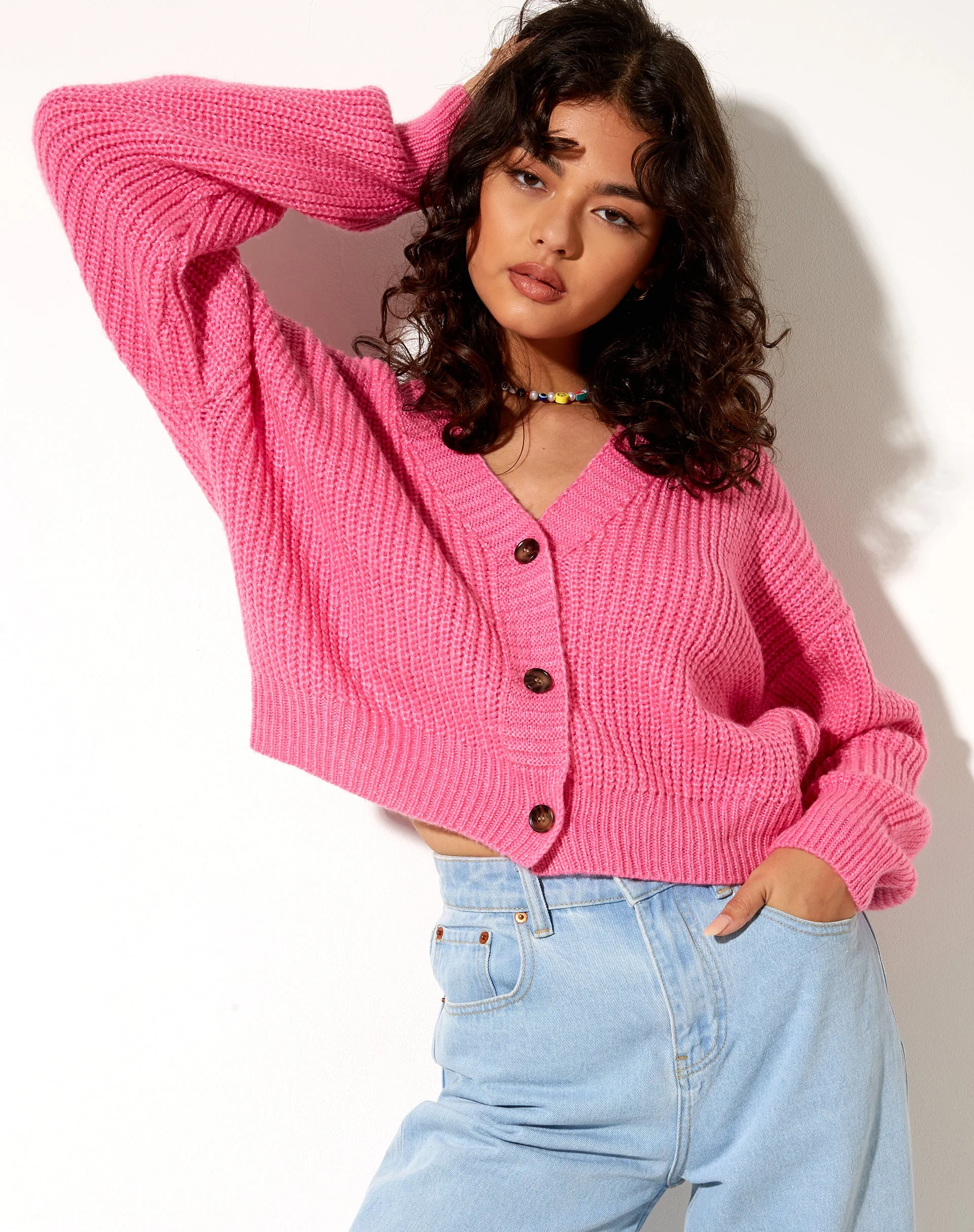 Faya Strickjacke in Bubblegum Pink - Image 5