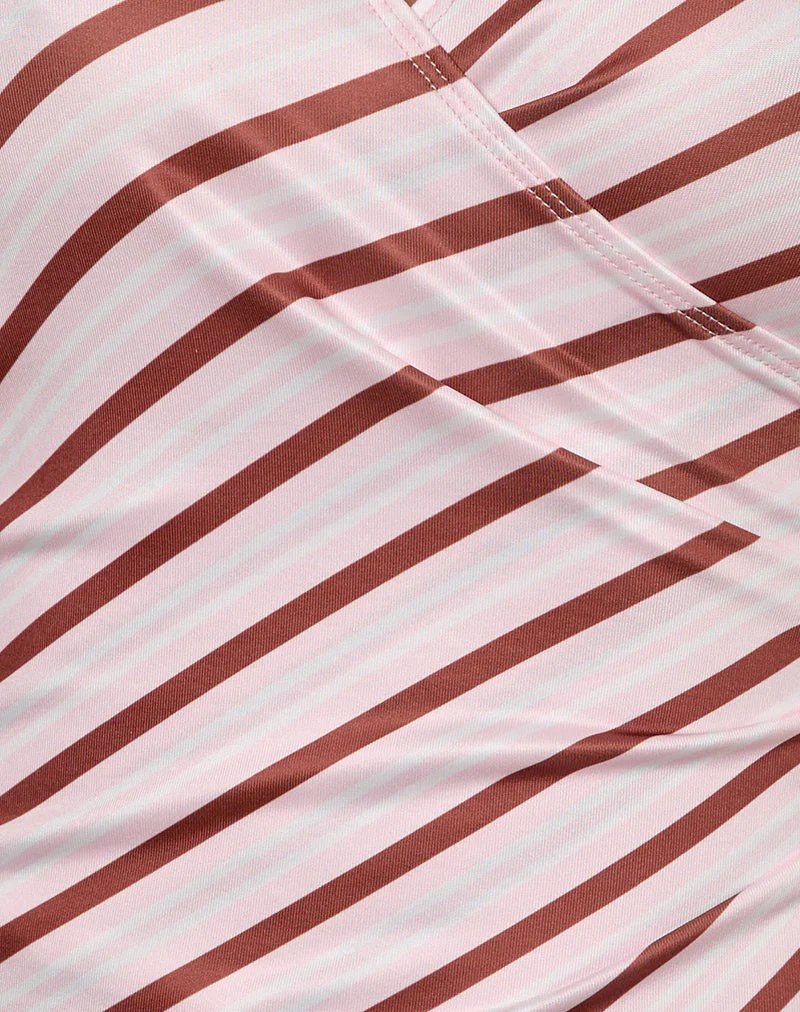 Fayez Top in Rosa mit diagonalen Streifen - Image 6