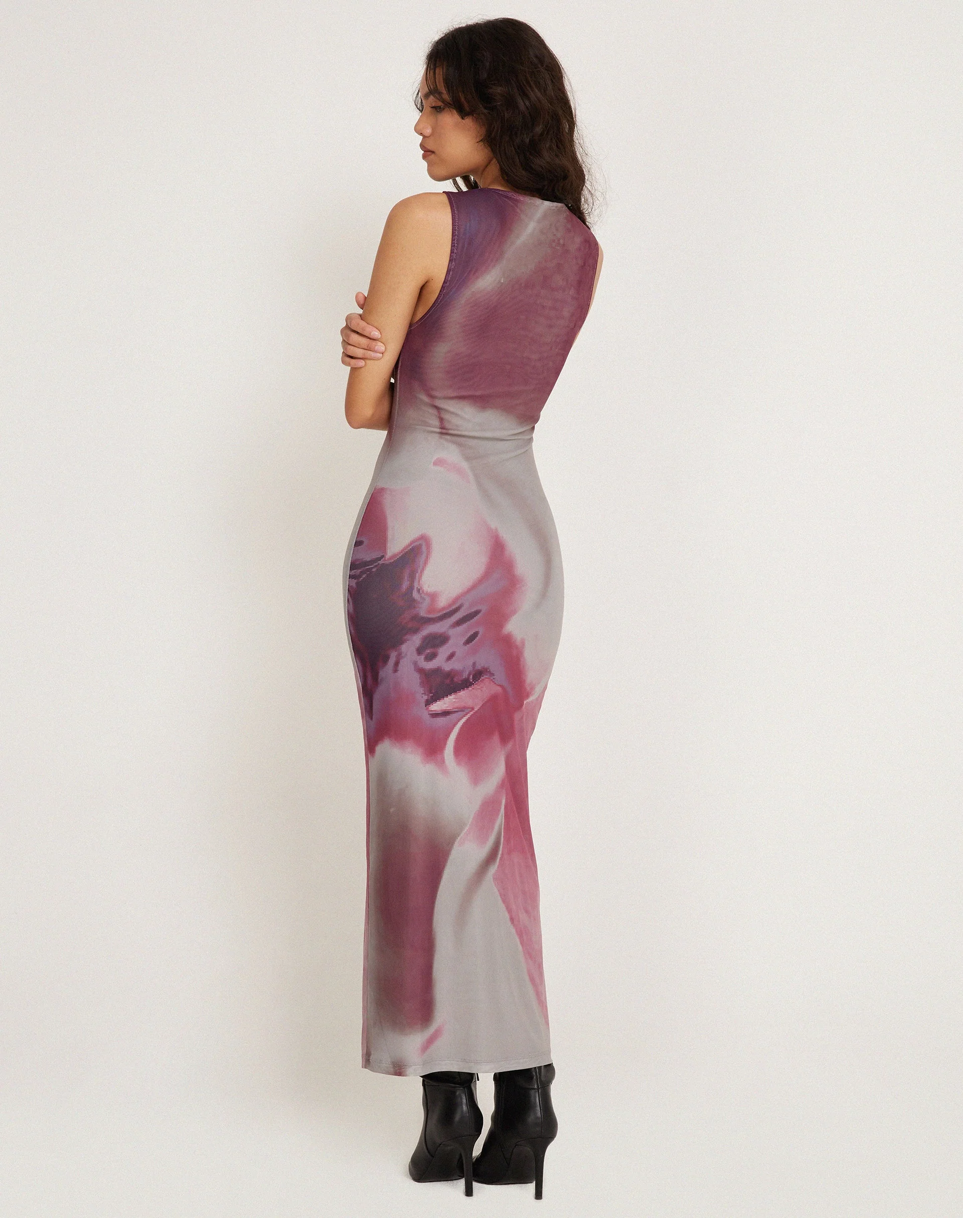 Fayola Bedrucktes Maxikleid in Rosa Anatomie der Natur - Image 5