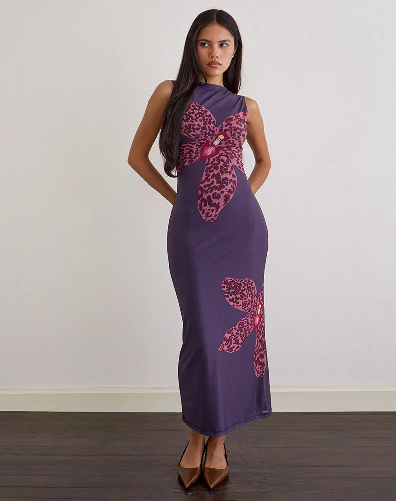 Fayola Maxikleid in leuchtendem Orchideenviolett - Image 3