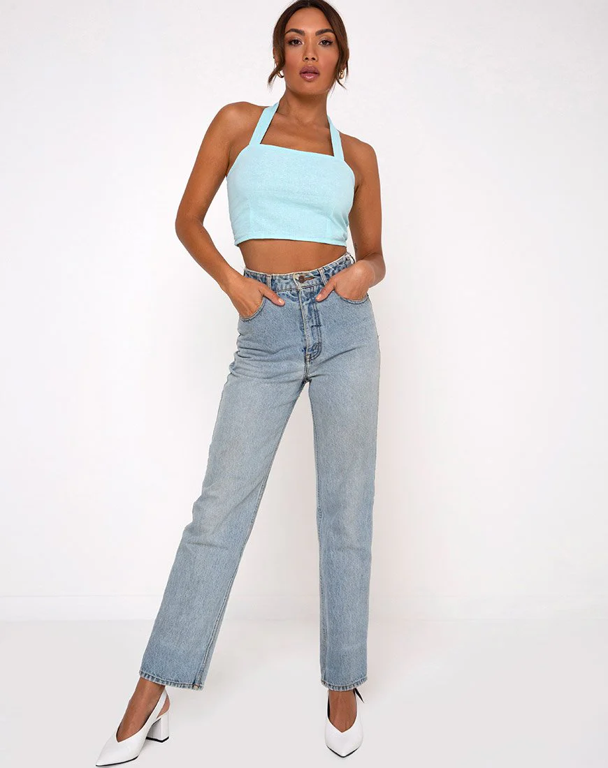 Fedora-Crop-Top in Aqua - Image 3