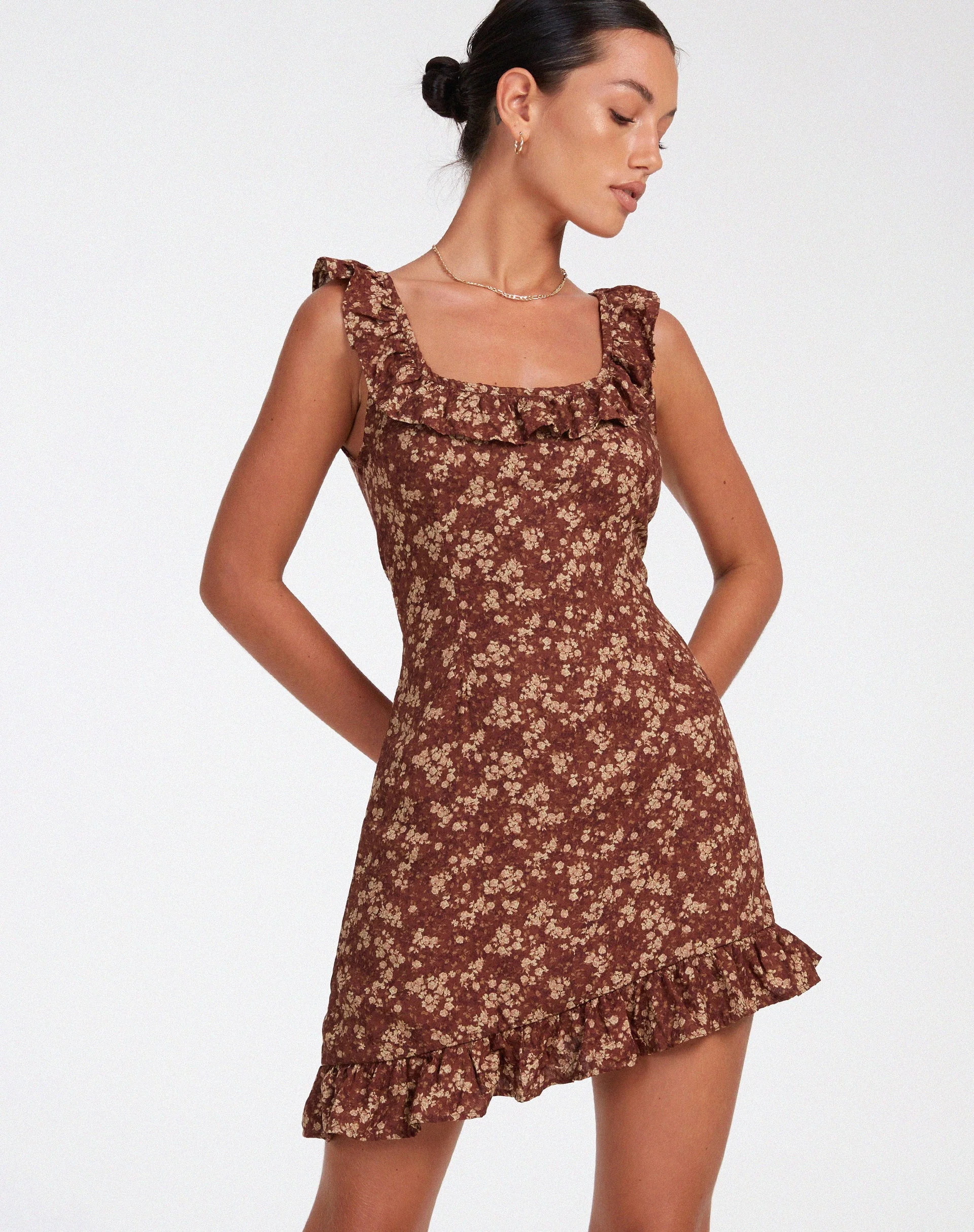 Felirose Schlupfkleid in erdig-blumigem Braun - Image 2