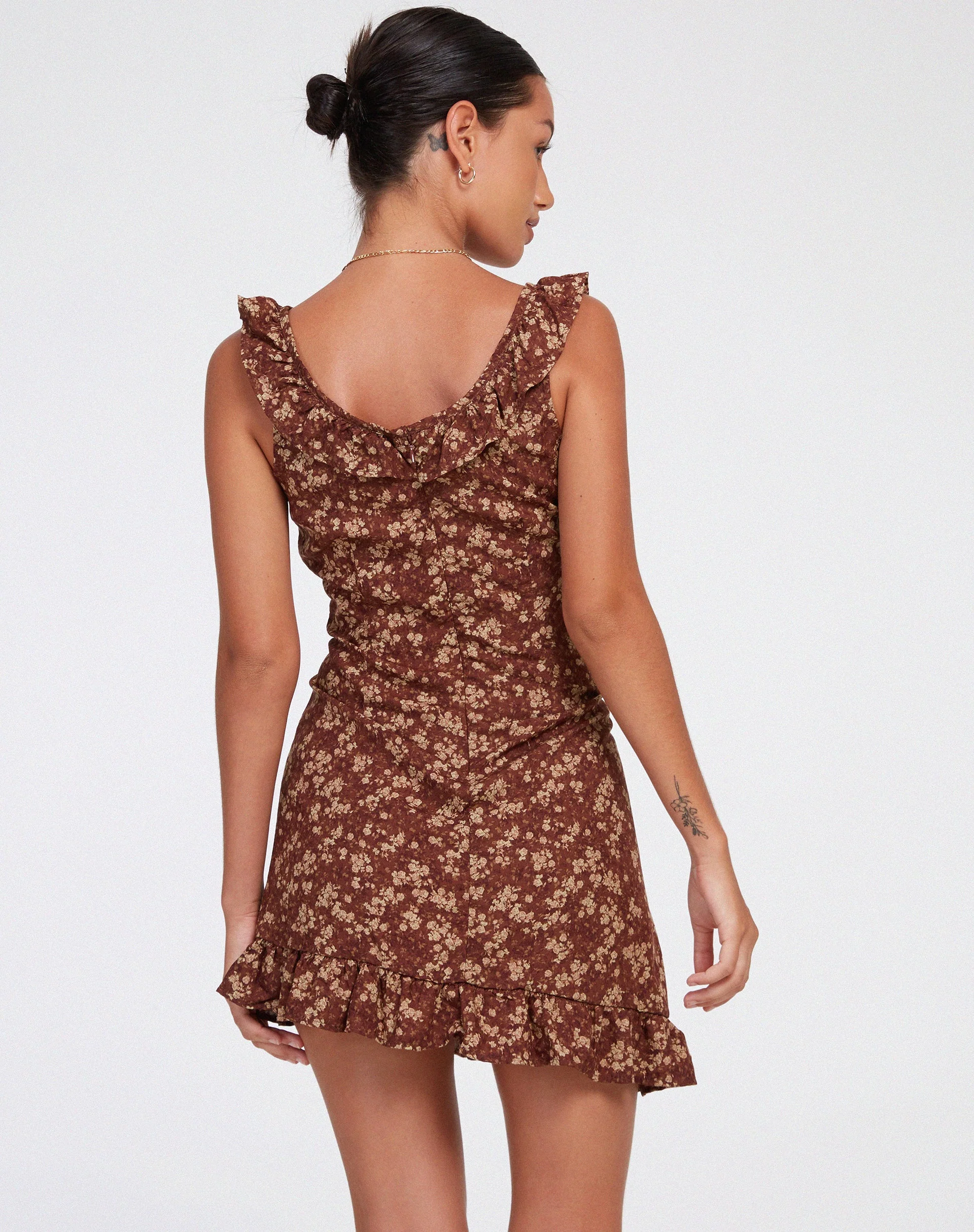 Felirose Schlupfkleid in erdig-blumigem Braun - Image 3