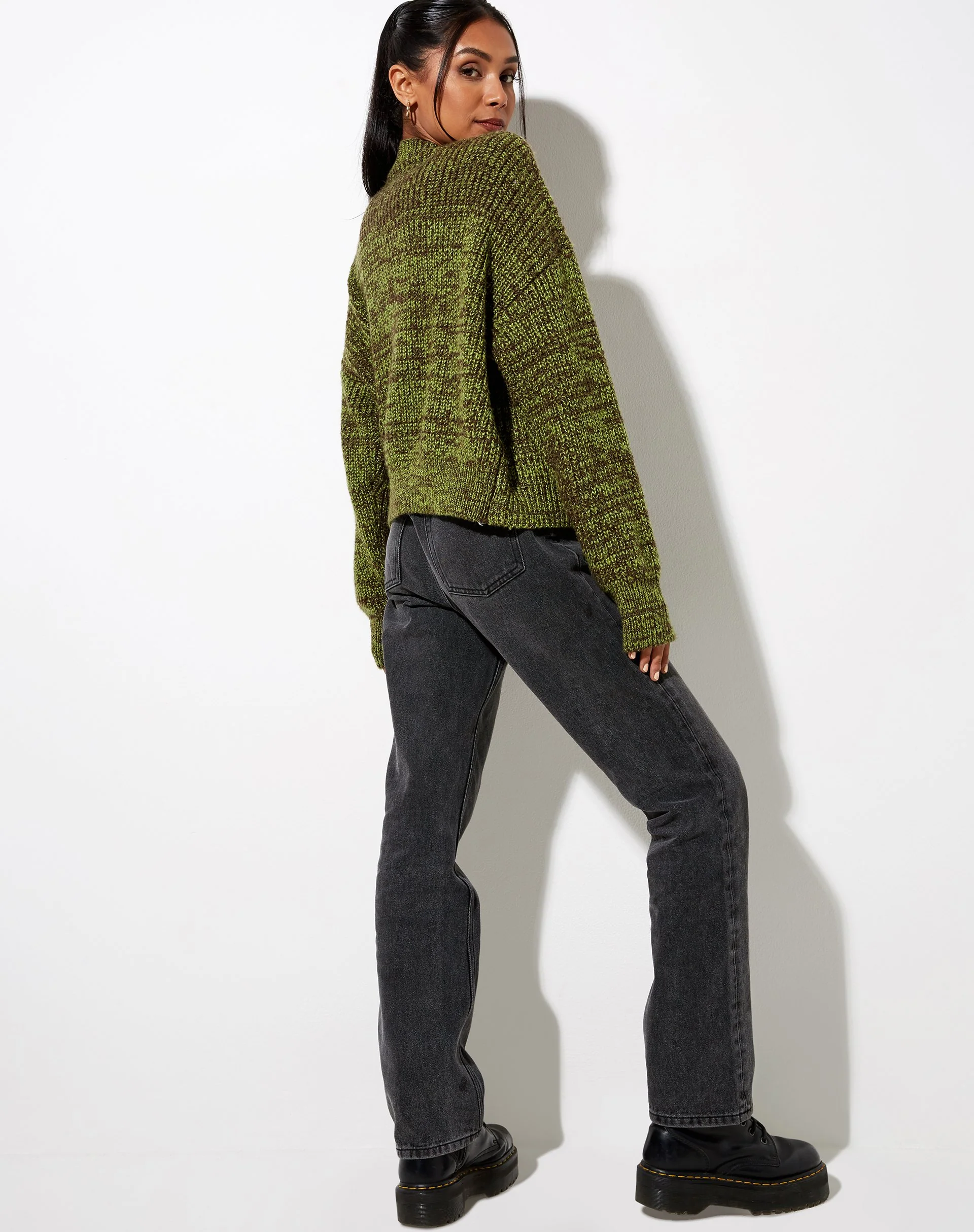 Fia Strickjacke in Schwarz und Grün - Image 3