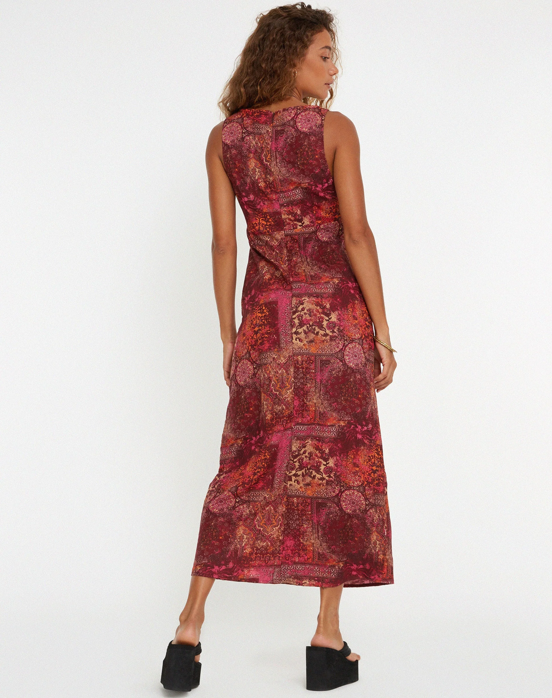 Fiaso Midikleid aus abstraktem Paisley Rot - Image 3