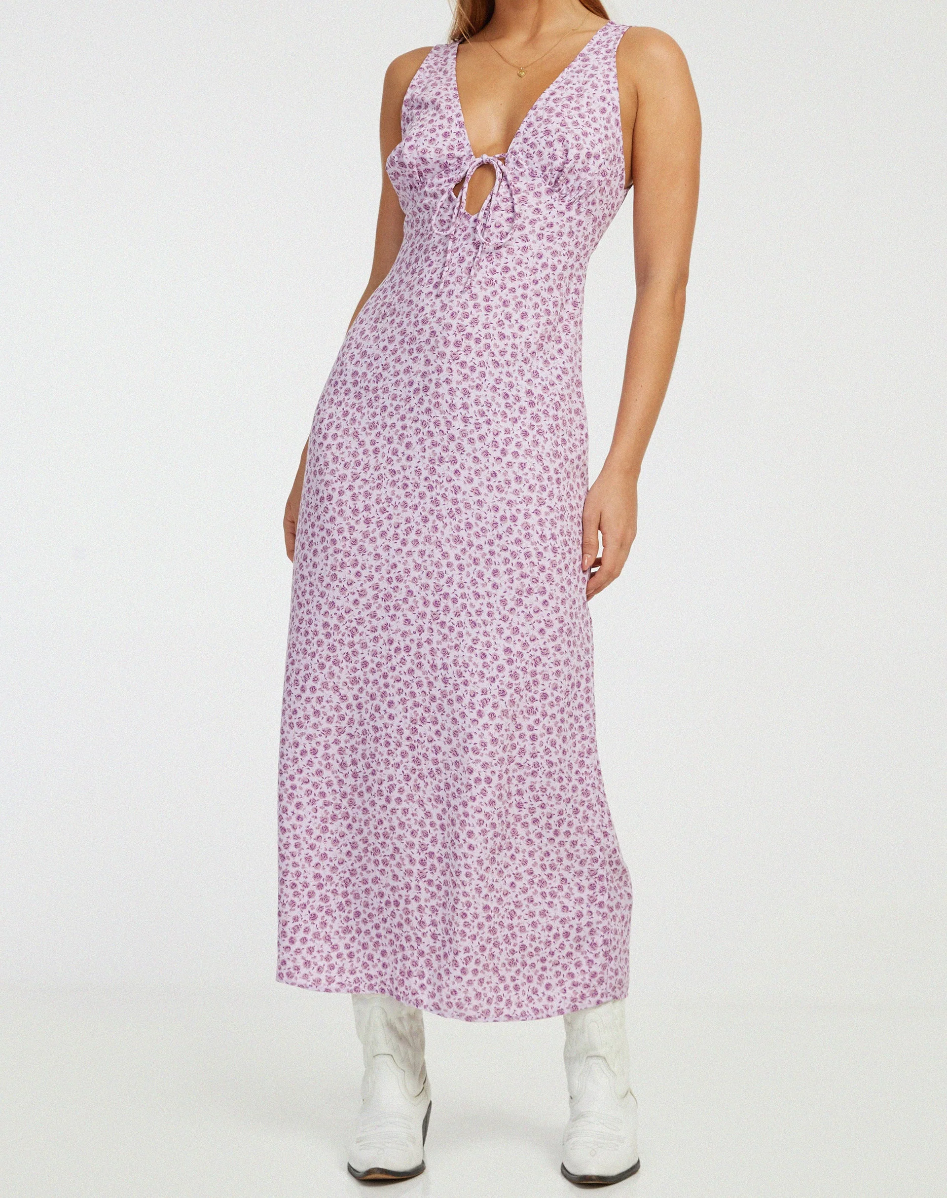 Fiaso Midikleid in Ditsy Rose Flieder - Image 3