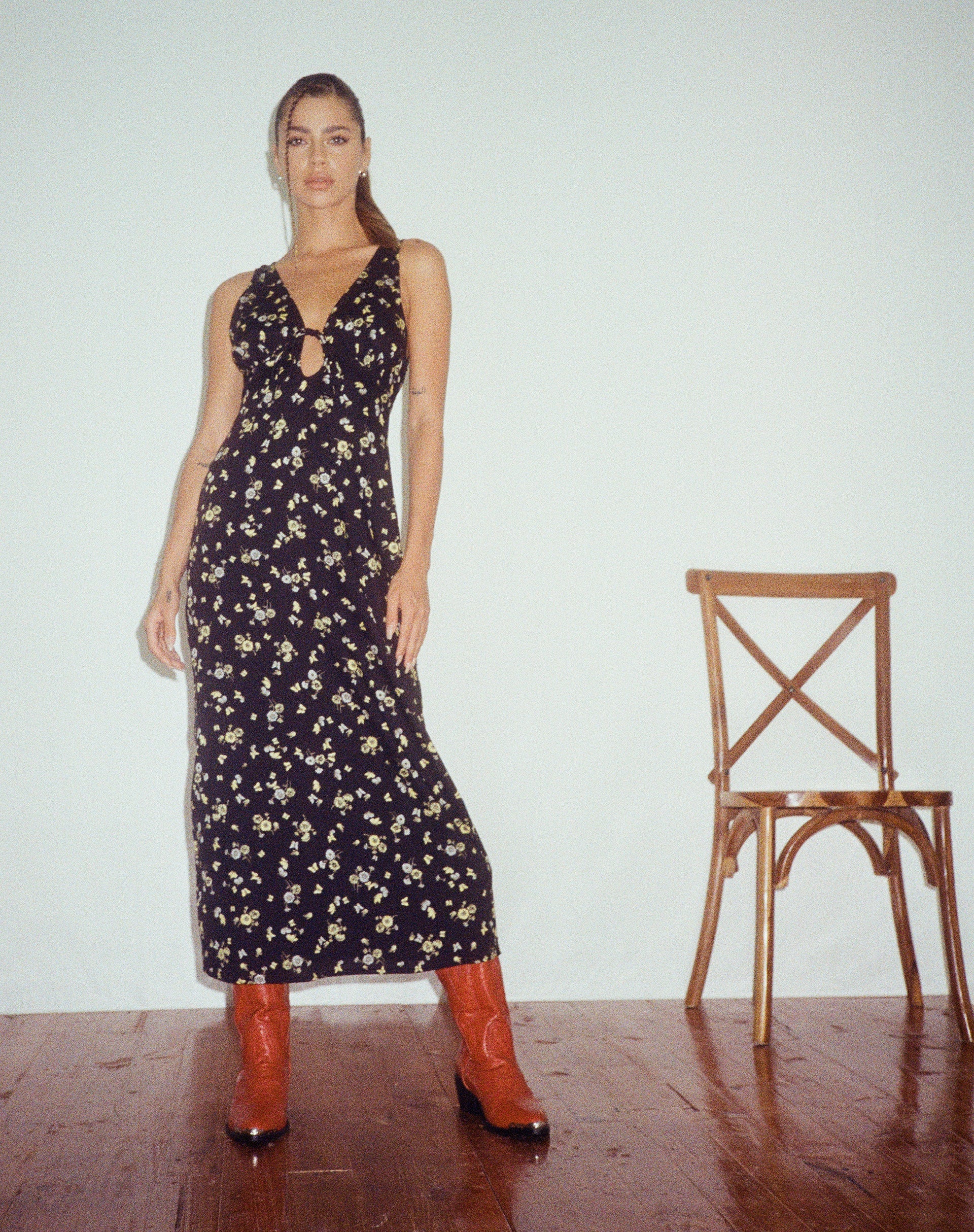 Fiaso Midikleid aus Zitrone und Limone Schwarz - Image 2