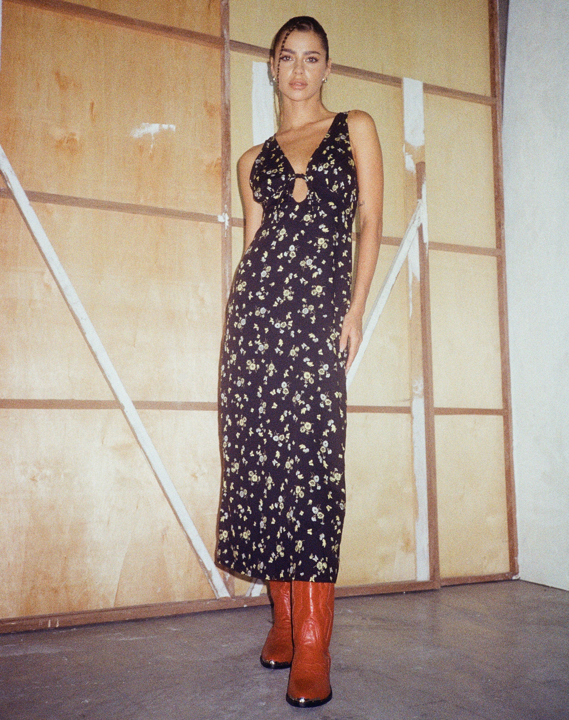 Fiaso Midikleid aus Zitrone und Limone Schwarz - Image 3