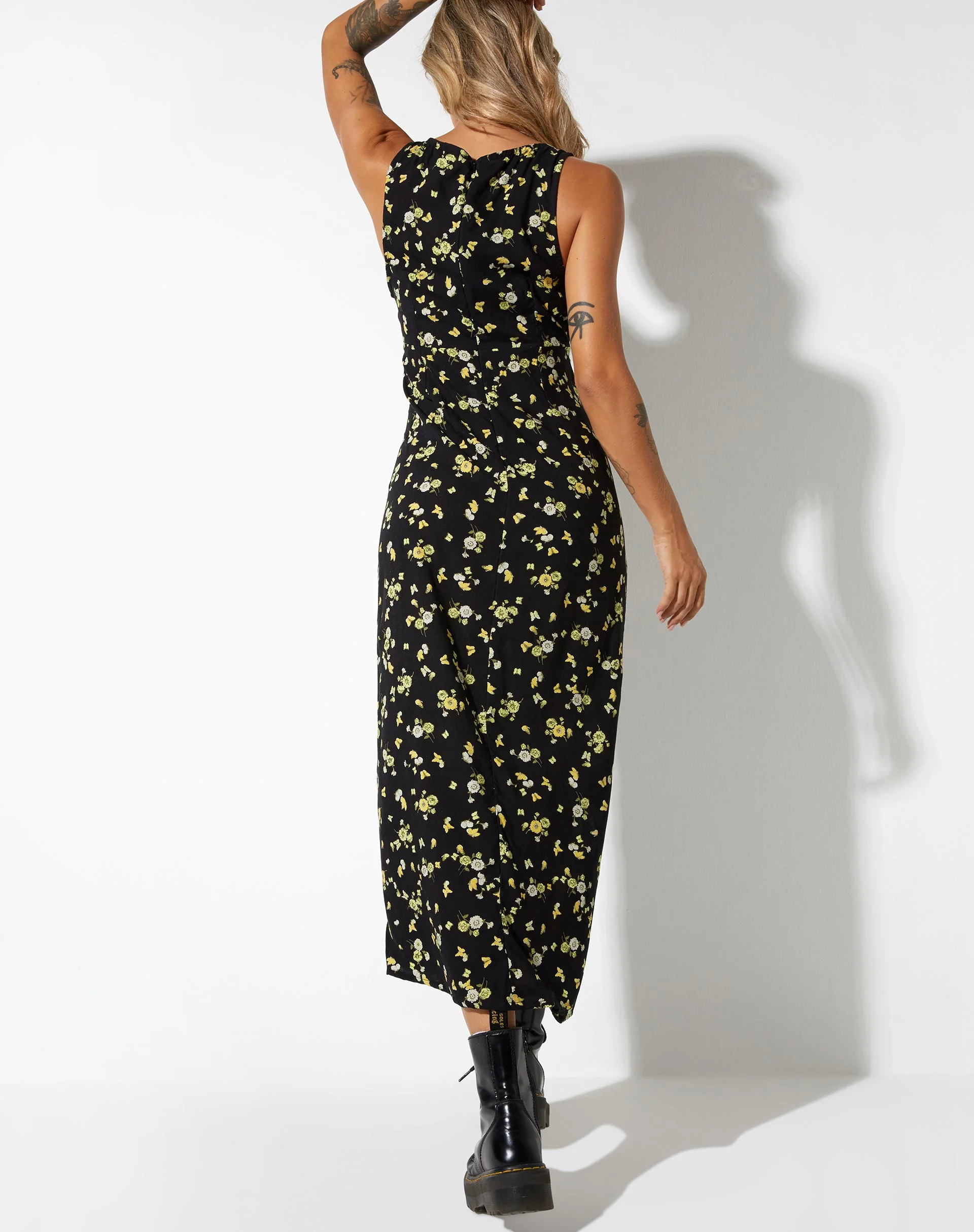 Fiaso Midikleid aus Zitrone und Limone Schwarz - Image 4