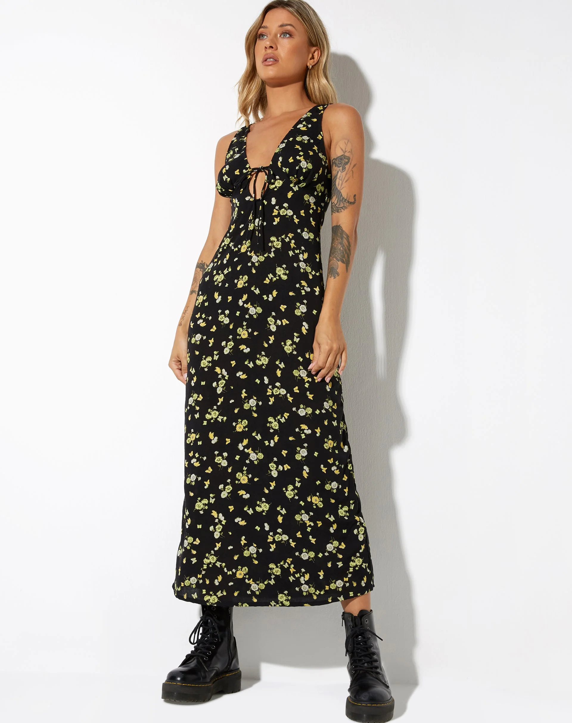 Fiaso Midikleid aus Zitrone und Limone Schwarz - Image 5