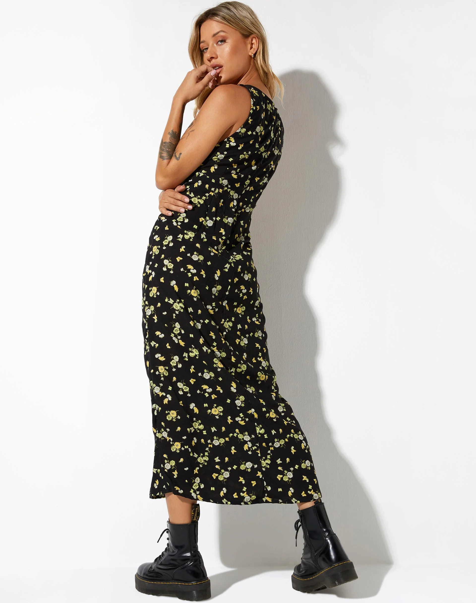 Fiaso Midikleid aus Zitrone und Limone Schwarz - Image 6